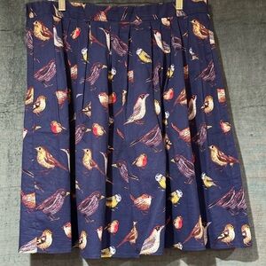 Grace Karin Navy Bird Pattern A-Line Skirt